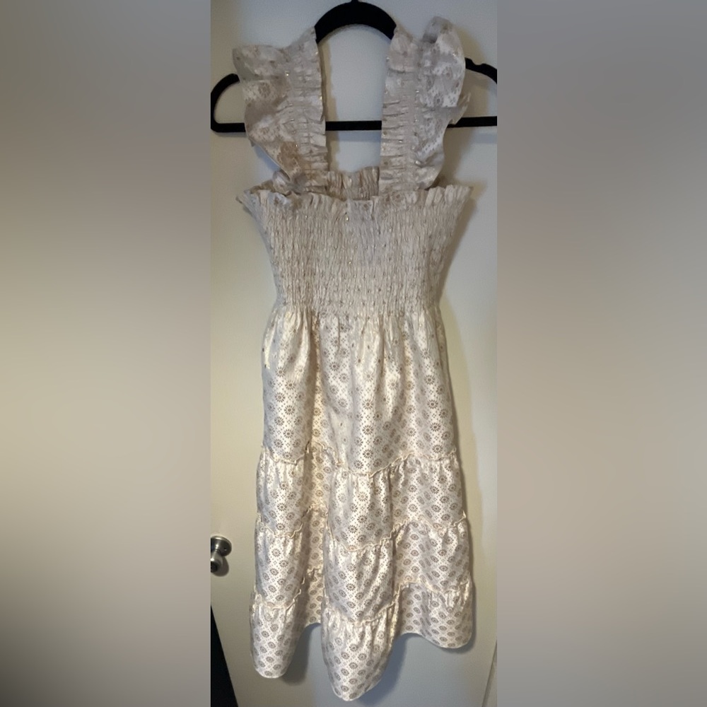 Hill House Ellie Nap Dress in Gold Jacquard